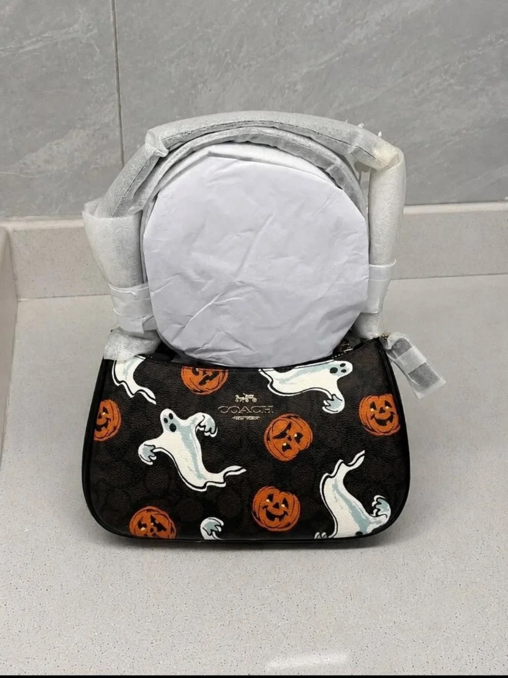 Coach Black Halloween Ghost & Jack-o'-Lantern Crossbody
